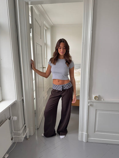 Calsia suit pants with polka dotted trim